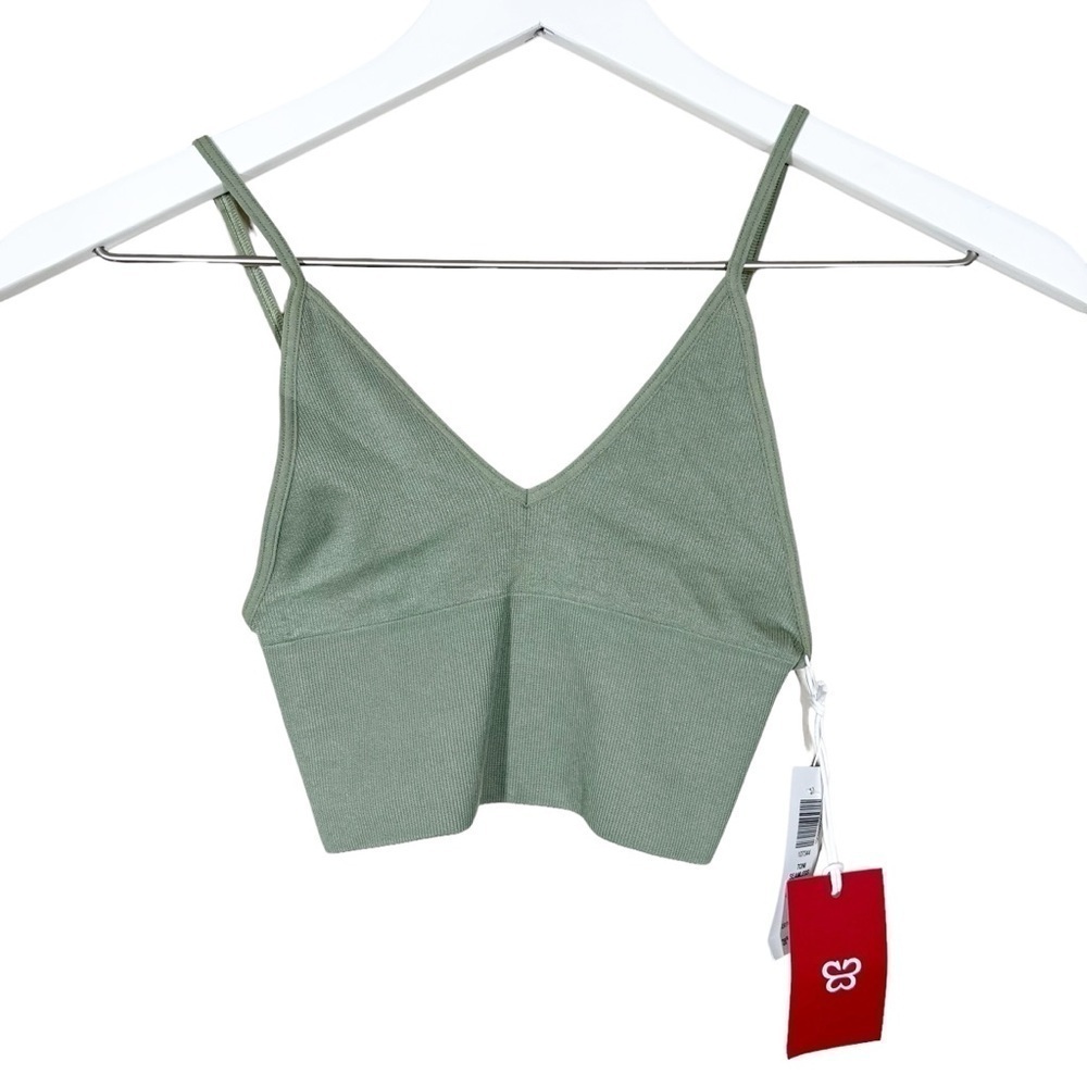 Aritzia Sunday Best Toni Seamless Sage Green Frost Bralette Womens Size XS NWT